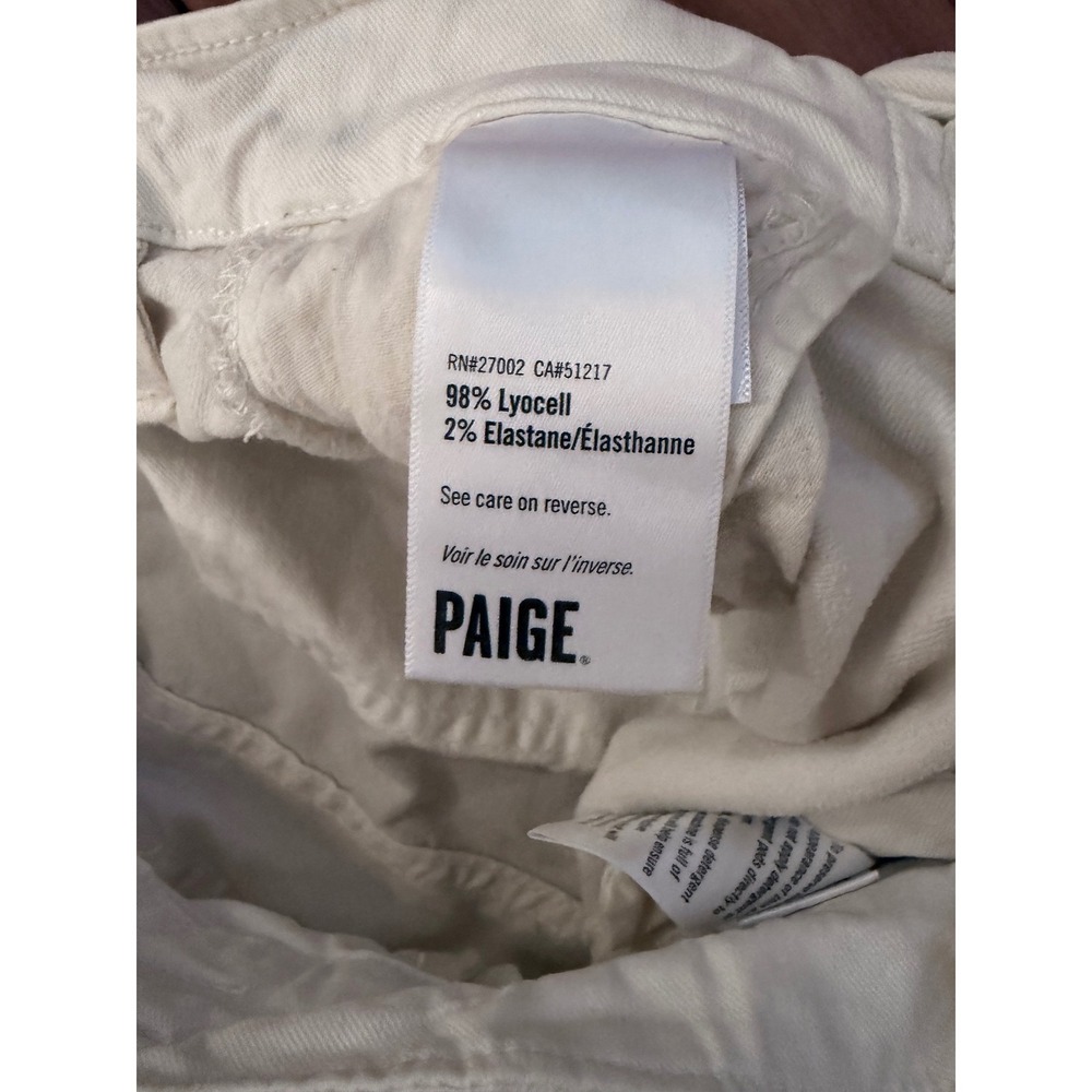 PAIGE Anessa Paperbag Waist Tie Front Shorts Cream Lyocell Blend Size 29 - Picture 4 of 7